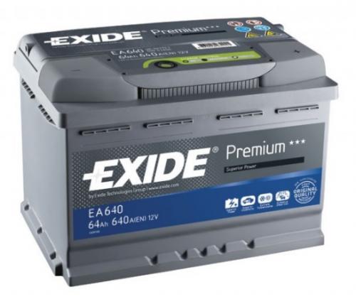 Exide Premium 12V 64Ah 640A, EA640